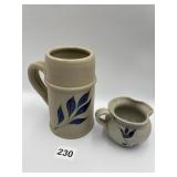 WILLIAMSBURG POTTERY STEIN AND CREAMER
