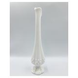 FENTON 10 1/2 INCH MILK GLASS OF VASE GOOD
