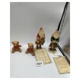 SANTA FIGURINES AND BEAR FIGURINES