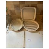 CORNING MICROWAVE PLATES, GLASS CUTTING BOARDS