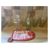 FOOTBALL HALL OF FAME GLASS COKE BOTTLE, COKE