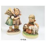 TWO FIGURINES 1960 GIRL WITH SHEEP FAVORITE PET &