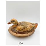 WESTMORELAND RARE CHOCOLATE BROWN NESTING DUCK
