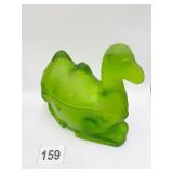 VINTAGE URANIUM GLASS DOUBLE HUMPBACK CAMEL GOOD