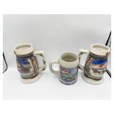 3 BUDWEISER STEINS