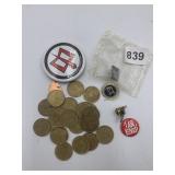 ET PIN, CHUCK E CHEESE TOKENS, AIR FORCE PIN,