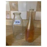 MILK BOTTLE AND DECORATIVE BOTTLE