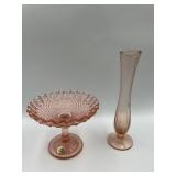 PINK GLASS WESTMORELAND GLASS PINK DIAMOND POINT