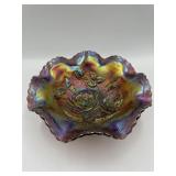 8" CARNIVAL GLASS ROSE BOWL