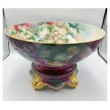 HAND PAINTED 1901 SIDNEY FOSTER PUNCH BOWL WITH