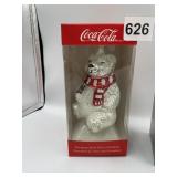 COCA COLA BEAR BLOWN GLASS ORNAMENT