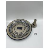 SALT GLAZE UNIONTOWN SCHOOL PLATE AND