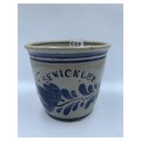 SIGNED 1987 SEWICKLEY SALT GLAZE POTTERY CROCK