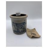 ROWE POTTERY SALT GLAZE STONEWARE CROCK,