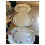 CORELLE SERVING PLATTERS, ALL DIFFERENT PATTERNS