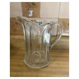 GLASS PITCHER WITH APPLIED GLASS HANDLE