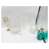 CRYSTAL BOWL, 6X4, CRYSTAL ROSE VASE, VIRGINIA