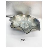 CARNIVAL GLASS DRAGON AND ROSE BOWL, 8"