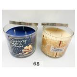 2 BATH AND BODY WORKS CANDLES BLUEBERRY MAPLE