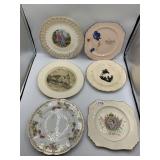 6 DECORATIVE PLATES INCLUDING QUEEN ELIZABETH II