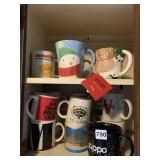 COFFEE MUGS INCLUDING ZIPPO, VEGAS, LETTER M