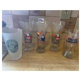 3 SPUDS MAKENZIE BUD LIGHT PILSNERS, BUD LIGHT