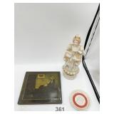 OCCUPIED JAPAN WOMAN FIGURINE, MARBLEHEAD PLAQUE