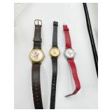 VINTAGE WATCHES, MINNIE MOUSE, MICKEY MOUSE AND