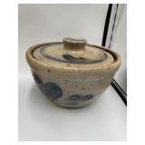 SALT GLAZE BOWL WITH LID, 6X3.5