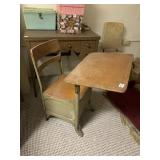 SCHOOL DESK W/ WOOD TOP