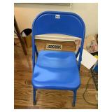 FOLDING METAL BLUE CHAIR