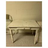 VINTAGE WOOD FARM STYLE TABLE W/ CENTER DRAWER