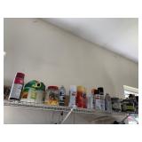 2 NEW CANS OF GREAT STUFF, ASSORTED SPRAY PAINTS,