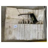 OILER CAN AND DRILL BITS IN CANVAS STORAGE