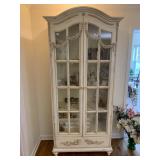 CHALK PAINTED 2 DOOR GLASS FRONT DISPLAY CABINETS