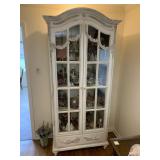 CHALK PAINTED 2 DOOR GLASS FRONT DISPLAY CABINETS