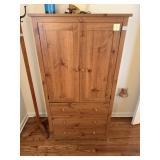 PINE WARDROBE 60" H X 21" W X 17" D - 2 DOOR