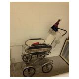 VINTAGE DOLL CARRIAGE W/ UMBRELLA