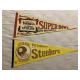 STEELERS AND STEELERS VIKINGS PENNANTS