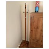 WOOD COAT STAND W/ HOOKS