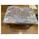 FOOT STOOL W/ HOUSE SCENE