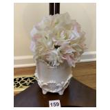 MADE IN ITALY PORCELAIN PLANTER WITH SILK ROSE