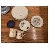 QUEENS FINE BONE CHINA MUGS, COBALT DISH,