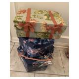 THREE DECORATIVE FLORAL BOXES