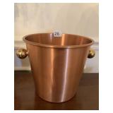 COPPER ICE BUCKET WITH BRASS HANDLES