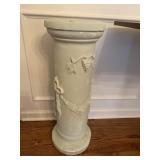 PLASTER PEDESTAL WITH APPLIED FLOUR AND DRAPE