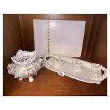 GERMAN SERVING DISH AND NAPKIN HOLDERS, DELICATE