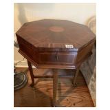 UNUSUAL OCTAGON TABLE W/ CROSS MEMBER BASE AND