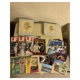 LIFE MAGAZINE, POST CARDS ETC.