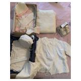BABY DRESSES, HAND MADE BABY SET, BLANKET, SHOES